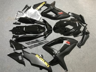 Suzuki GSXR 600 / GSXR 750 Motorrad Verkleidung 2006-2007 - Matt Schwarz Glanzendes Schwarz Gelb