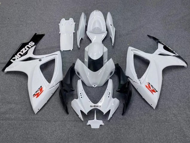 Suzuki GSXR 600 / GSXR 750 Motorrad Verkleidung 2006-2007 - Weiss Schwarz Rot