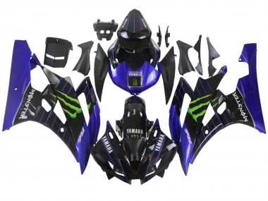 Yamaha YZF R6 Motorrad Verkleidung 2006-2007 - Blau Schwarz Grun Monster