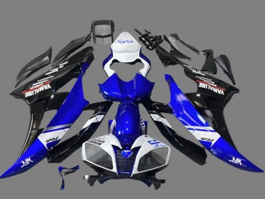 Yamaha YZF R6 Motorrad Verkleidung 2006-2007 - Weiss Blau Glanzendes Schwarz Yamalube
