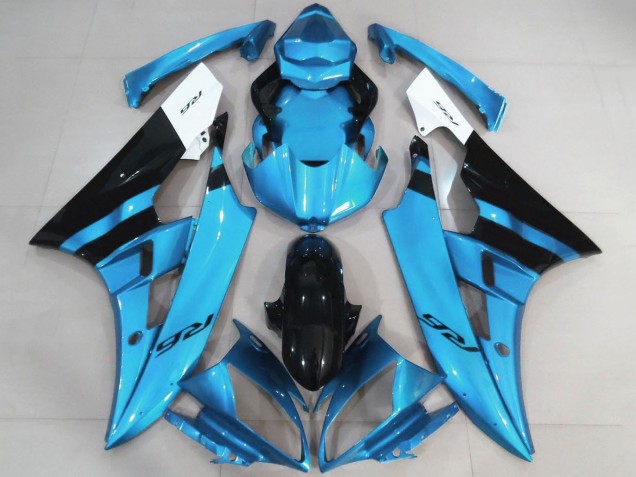 Yamaha YZF R6 Motorrad Verkleidung 2006-2007 - Weiss Hellblau Schwarz