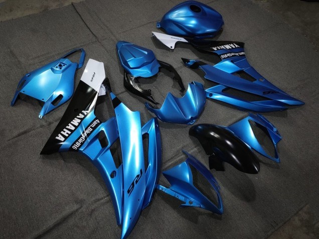 Yamaha YZF R6 Motorrad Verkleidung 2006-2007 - Blau Glanzendes Schwarz Weiss