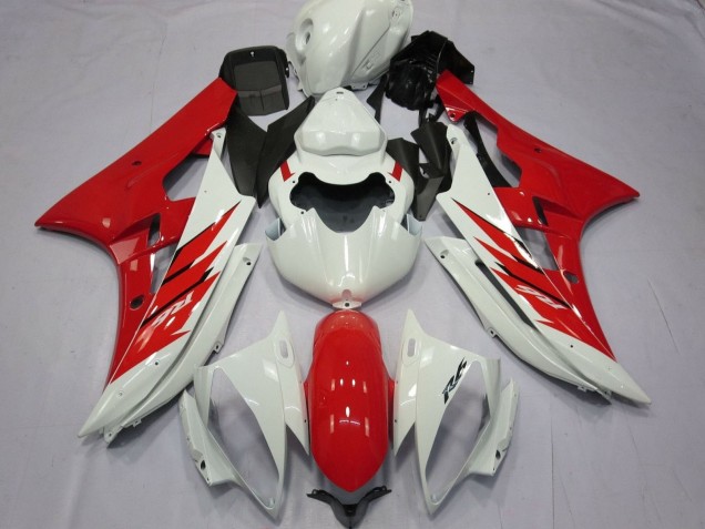 Yamaha YZF R6 Motorrad Verkleidung 2006-2007 - Weiss Rot