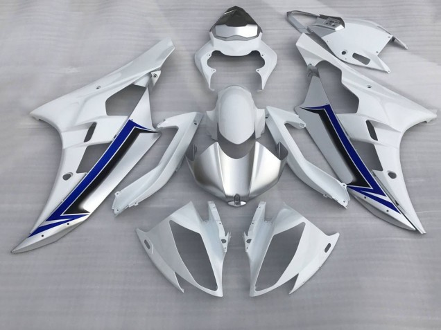 Yamaha YZF R6 Motorrad Verkleidung 2006-2007 - Weiss Silber Blau Schwarz
