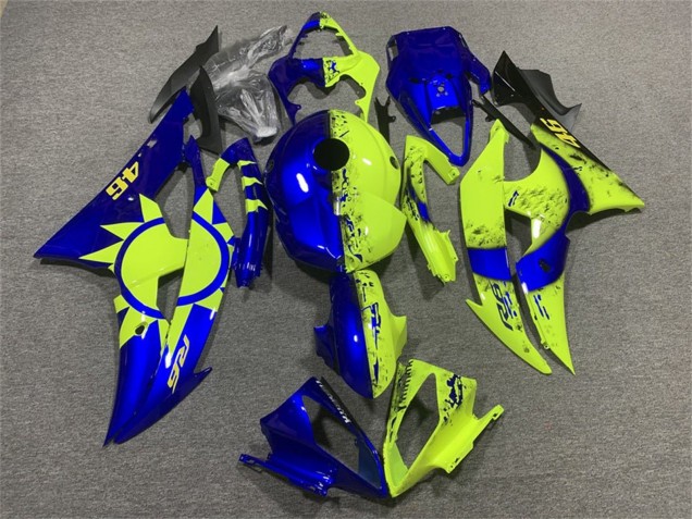 Yamaha YZF R6 Motorrad Verkleidung 2008-2016 - Blau Neon Gelb 46
