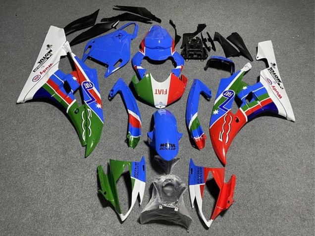 Yamaha YZF R6 Motorrad Verkleidung 2008-2016 - Weiss Blau Grun Rot Fiat Dunlop Motul Michelin