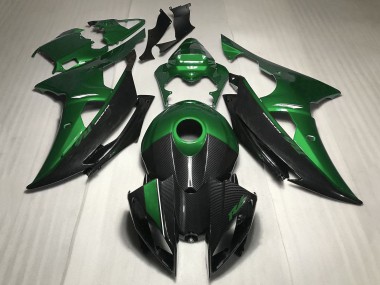 Yamaha YZF R6 Motorrad Verkleidung 2008-2016 - Grun Carbonfaser Stil