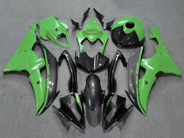 Yamaha YZF R6 Motorrad Verkleidung 2008-2016 - Grun Carbonfaser Stil