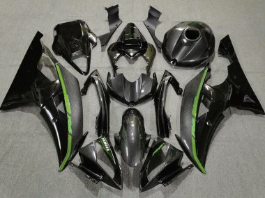 Yamaha YZF R6 Motorrad Verkleidung 2008-2016 - Schwarzer Carbonfaser Stil Grun