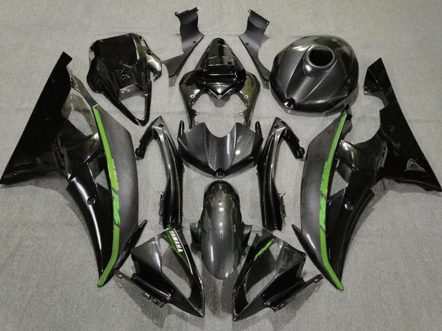 Yamaha YZF R6 Motorrad Verkleidung 2008-2016 - Schwarzer Carbonfaser Stil Grun