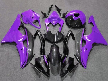Yamaha YZF R6 Motorrad Verkleidung 2008-2016 - Lila Schwarz Carbonfaser Stil
