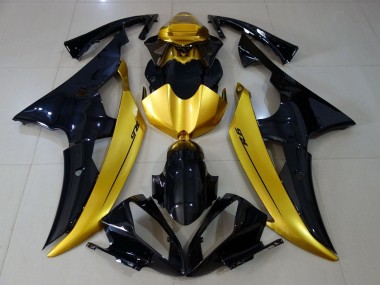 Yamaha YZF R6 Motorrad Verkleidung 2008-2016 - Gold Glanzendes Schwarz
