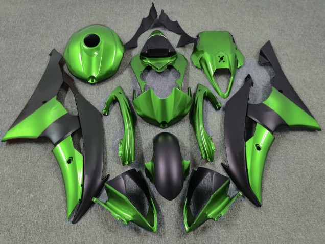Yamaha YZF R6 Motorrad Verkleidung 2008-2016 - Grun Matt Schwarz