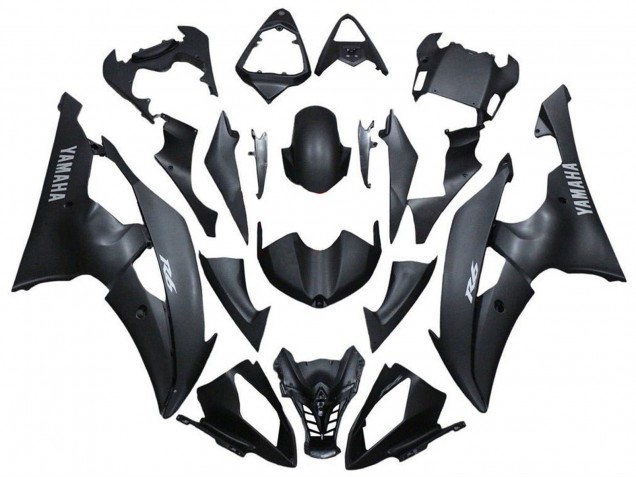 Yamaha YZF R6 Motorrad Verkleidung 2008-2016 - Matt Schwarz Silber Aufkleber
