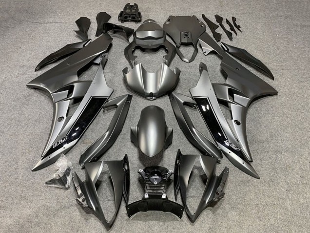 Yamaha YZF R6 Motorrad Verkleidung 2008-2016 - Matt Grau Glanzendes Schwarz