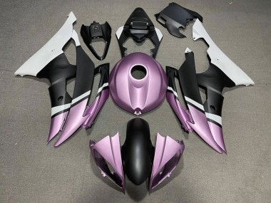 Yamaha YZF R6 Motorrad Verkleidung 2008-2016 - Weiss Hellviolett Matt Schwarz