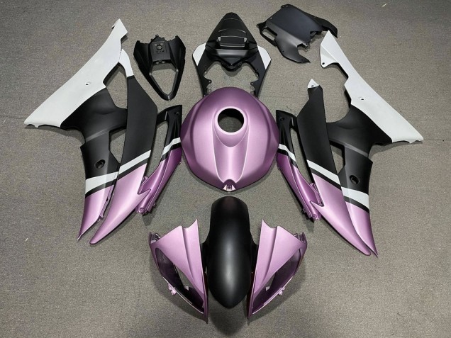 Yamaha YZF R6 Motorrad Verkleidung 2008-2016 - Weiss Hellviolett Matt Schwarz