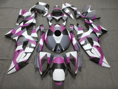 Yamaha YZF R6 Motorrad Verkleidung 2008-2016 - Weiss Rosa Grau Schwarz Camouflage