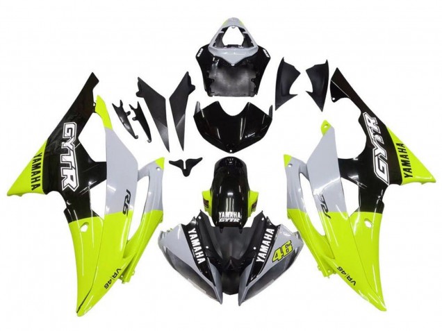 Yamaha YZF R6 Motorrad Verkleidung 2008-2016 - Weiss Grun Glanzendes Schwarz GYTR