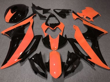 Yamaha YZF R6 Motorrad Verkleidung 2008-2016 - Orange Glanzendes Schwarz