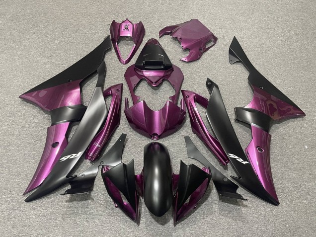Yamaha YZF R6 Motorrad Verkleidung 2008-2016 - Lila Matt Schwarz