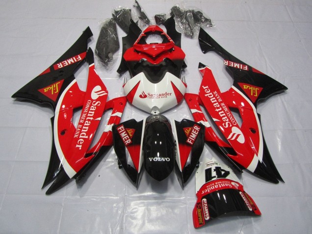 Yamaha YZF R6 Motorrad Verkleidung 2008-2016 - Weiss Rot Schwarz Santunder