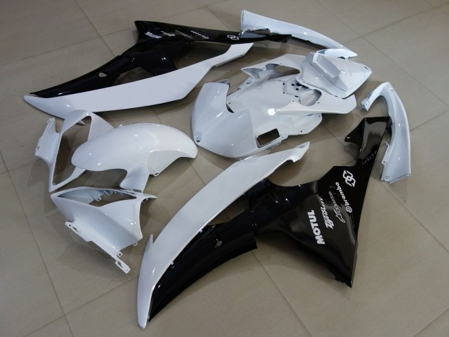 Yamaha YZF R6 Motorrad Verkleidung 2008-2016 - Weiss Glanzendes Schwarz