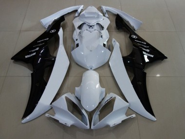 Yamaha YZF R6 Motorrad Verkleidung 2008-2016 - Weiss Glanzendes Schwarz