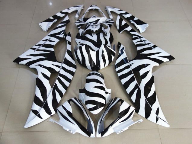 Yamaha YZF R6 Motorrad Verkleidung 2008-2016 - Weiss Schwarz Zebra