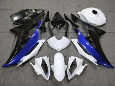 Yamaha YZF R6 Motorrad Verkleidung 2008-2016 - Weiss Blau Glanzendes Schwarz
