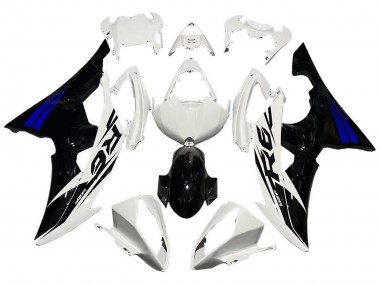 Yamaha YZF R6 Motorrad Verkleidung 2008-2016 - Weiss Blau Glanzendes Schwarz