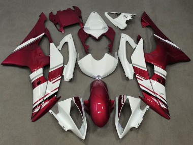 Yamaha YZF R6 Motorrad Verkleidung 2008-2016 - Weiss Bonbon Rot