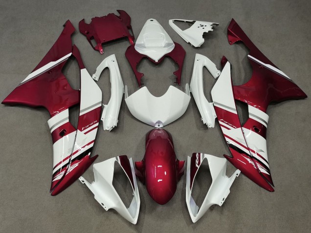 Yamaha YZF R6 Motorrad Verkleidung 2008-2016 - Weiss Bonbon Rot