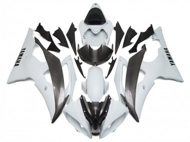 Yamaha YZF R6 Motorrad Verkleidung 2008-2016 - Weiss Kunst Carbonfaser Stil