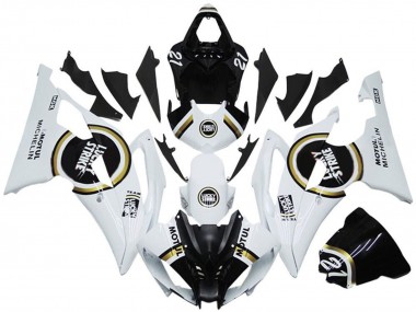 Yamaha YZF R6 Motorrad Verkleidung 2008-2016 - Weiss Schwarz Lucky Strike