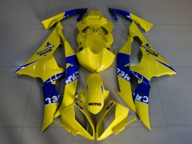 Yamaha YZF R6 Motorrad Verkleidung 2008-2016 - Gelb Blau Kamel Motul Michelin