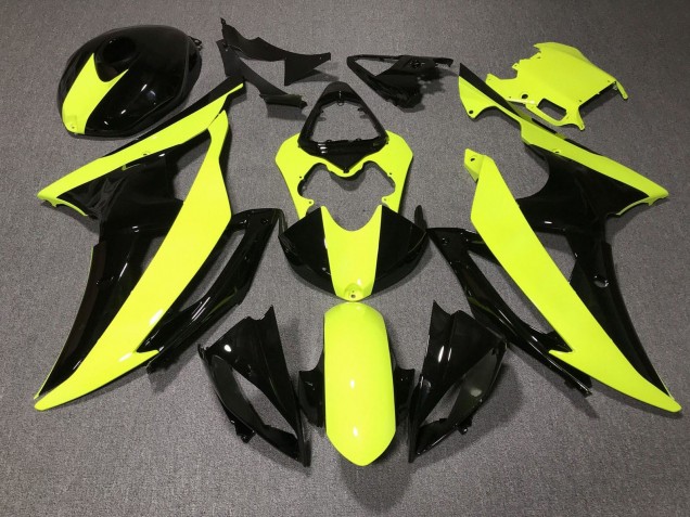 Yamaha YZF R6 Motorrad Verkleidung 2008-2016 - Gelb Glanzendes Schwarz