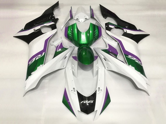 Yamaha YZF R6 Motorrad Verkleidung 2017-2023 - Weiss Grun Lila Schwarz