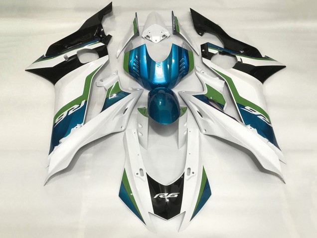 Yamaha YZF R6 Motorrad Verkleidung 2017-2023 - Weiss Blau Grun Schwarz