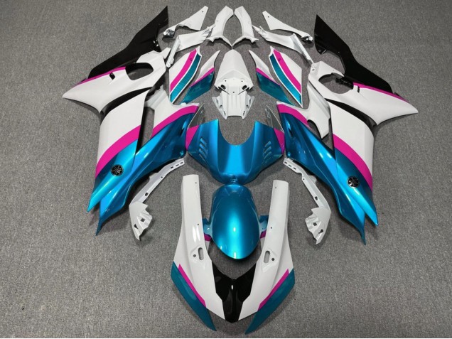 Yamaha YZF R6 Motorrad Verkleidung 2017-2023 - Weiss Rosa Blau Schwarz