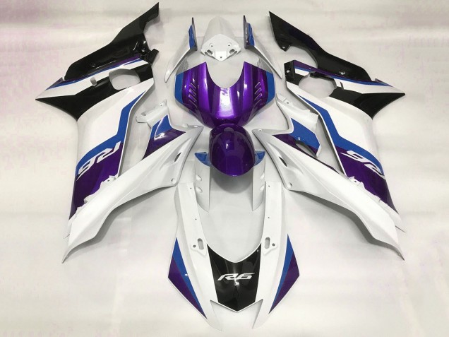 Yamaha YZF R6 Motorrad Verkleidung 2017-2023 - Weiss Blau Lila Schwarz