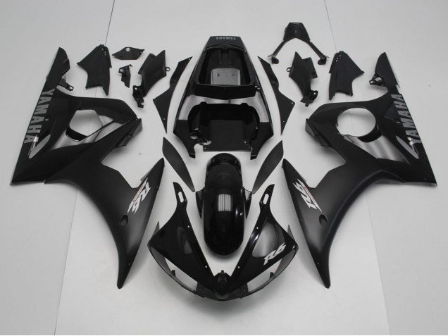 Yamaha YZF R6 Motorrad Verkleidung 2005 - Glanzendes Schwarz Matt Schwarz Silber