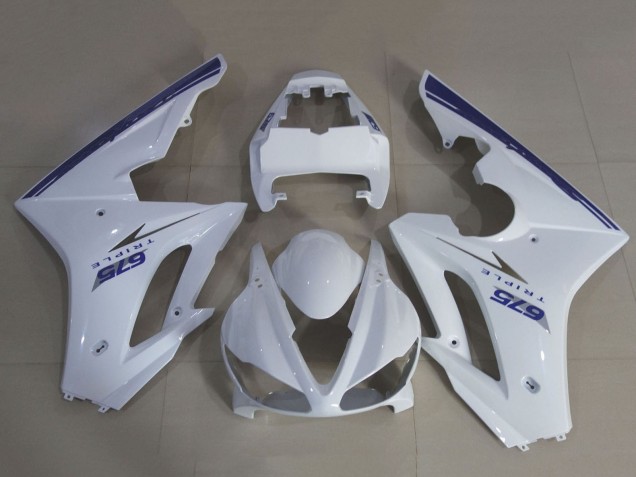 Triumph Daytona 675 Triple Motorrad Verkleidung Kit 2009-2012 - Weiss Blau