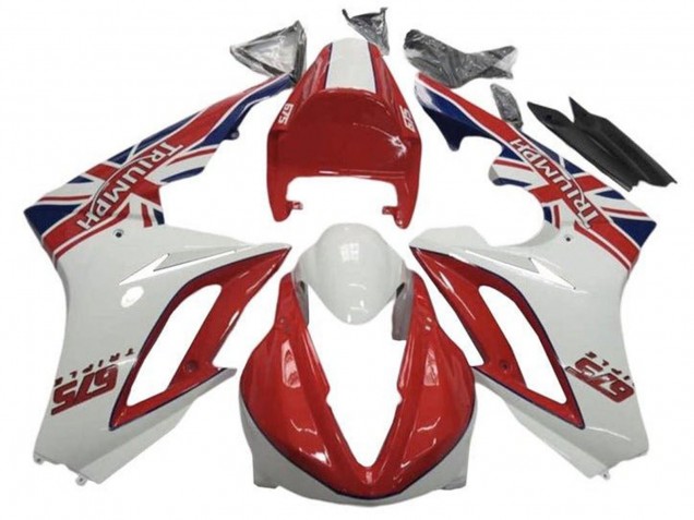 Triumph Daytona 675 Triple Motorrad Verkleidung 2009-2012 - Weiss Rot