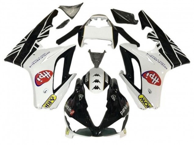 Triumph Daytona 675 Triple Motorrad Verkleidung 2009-2012 - Weiss Glanzendes Schwarz HPi