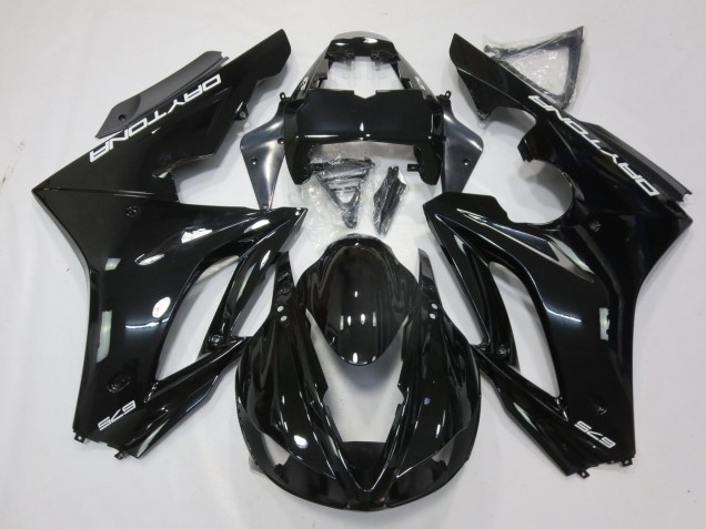 Triumph Daytona 675 Triple Motorrad Verkleidung 2009-2012 - Glanzendes Schwarz Weiss Aufkleber