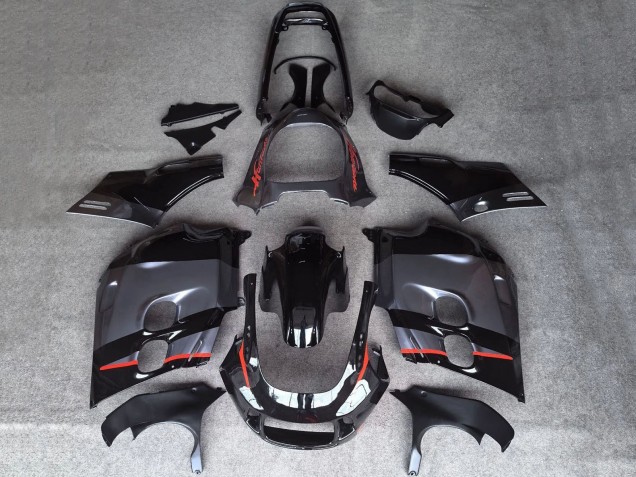 Honda CBR1000F Hurricane Motorrad Verkleidung 1987-1988 - Glanzendes Schwarz Matt Grau Rot Linie