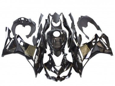 Kawasaki ZX4R ZX-4RR Motorrad Verkleidung 2019-2025 - Glanzendes Schwarz Weiss Gold