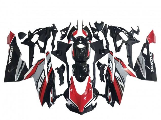 Honda CBR250RR Motorrad Verkleidung 2017-2022 - Rot Silber Glanzendes Schwarz