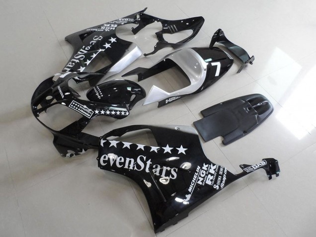 Honda VTR1000 Motorrad Verkleidung 2000-2006 - Glanzendes Schwarz Weiss SevenStars